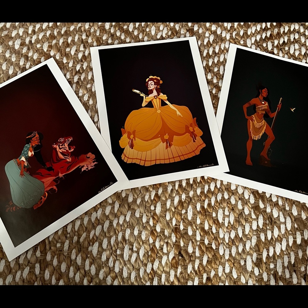 Set of 3 Disney Princess Prints